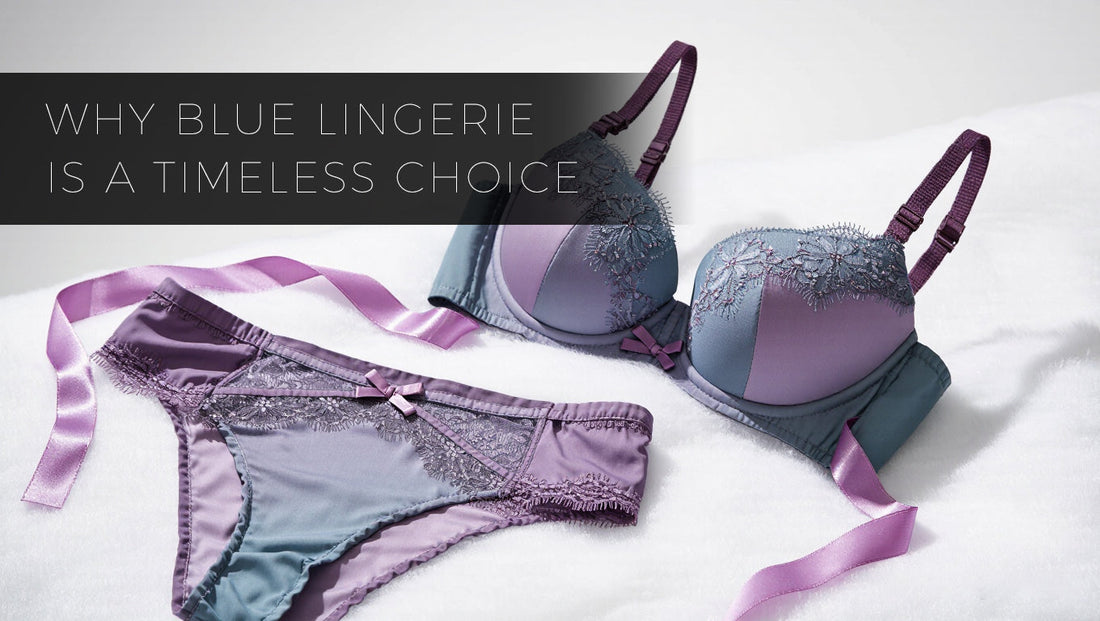 A luxurious and elegant blue lingerie flat lay