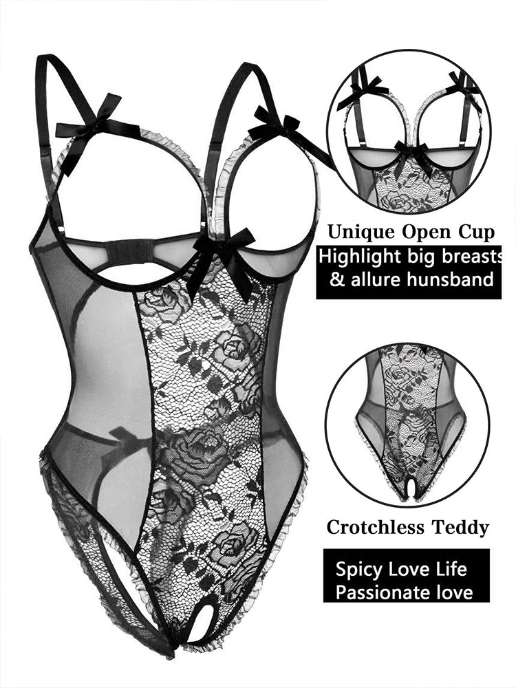 Lace Cutout Cami Bodysuit for Women