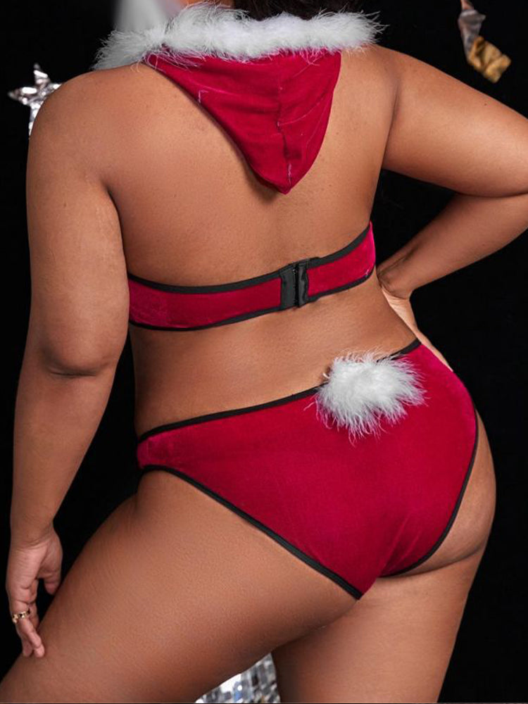 Plus Size Christmas Cutout Bodysuit