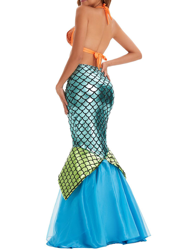 Aqua Blue Mermaid Scale Halloween Costume