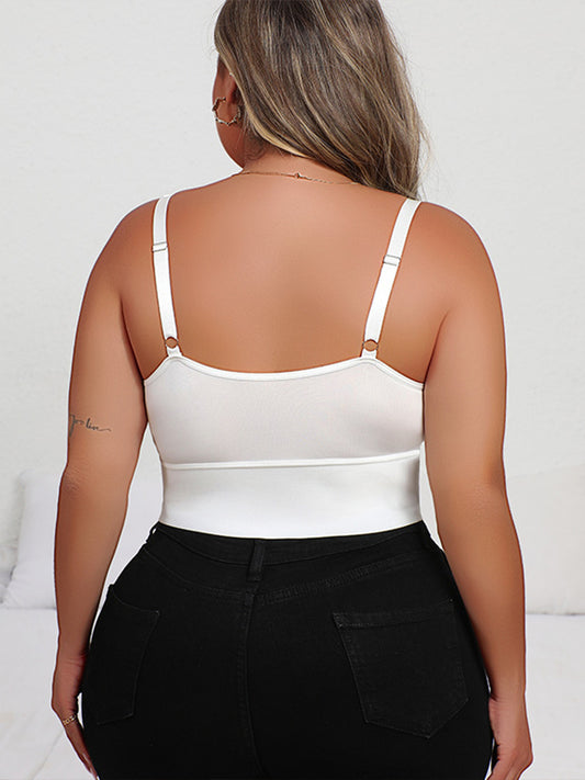 Soutien-gorge longue ligne grande taille avec fermeture en dentelle sur le devant