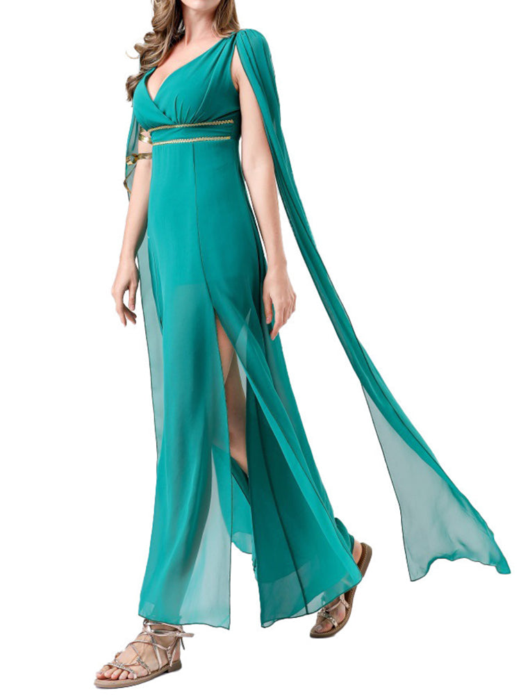 Teal Greek Goddess Halloween Costume Set