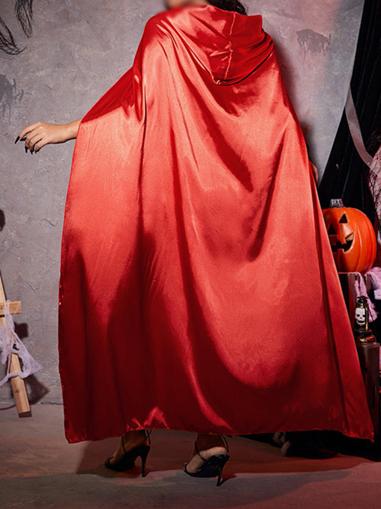 Plus Size Red Riding Hood Cape Dress Set