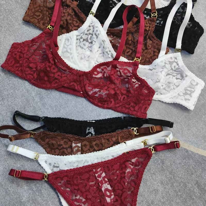 New Ultra-Thin Sheer Mesh Jacquard Bra Set – Sponge-Free Sexy Lingerie