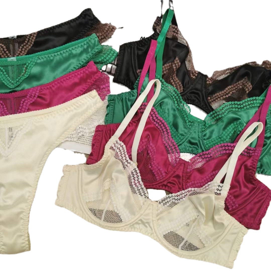 French Sexy Smooth Bra Set – Ultra-Thin Lace-Trimmed Hollow-Out Lingerie