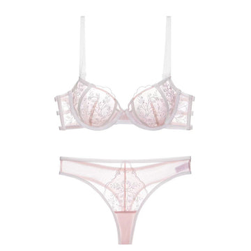 French Embroidered Lace Bra Set