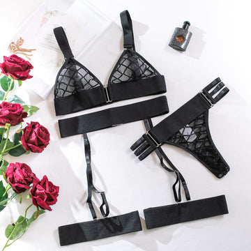 【Buy 1 Get 1 Free】French Style Sheer Mesh Lingerie Set