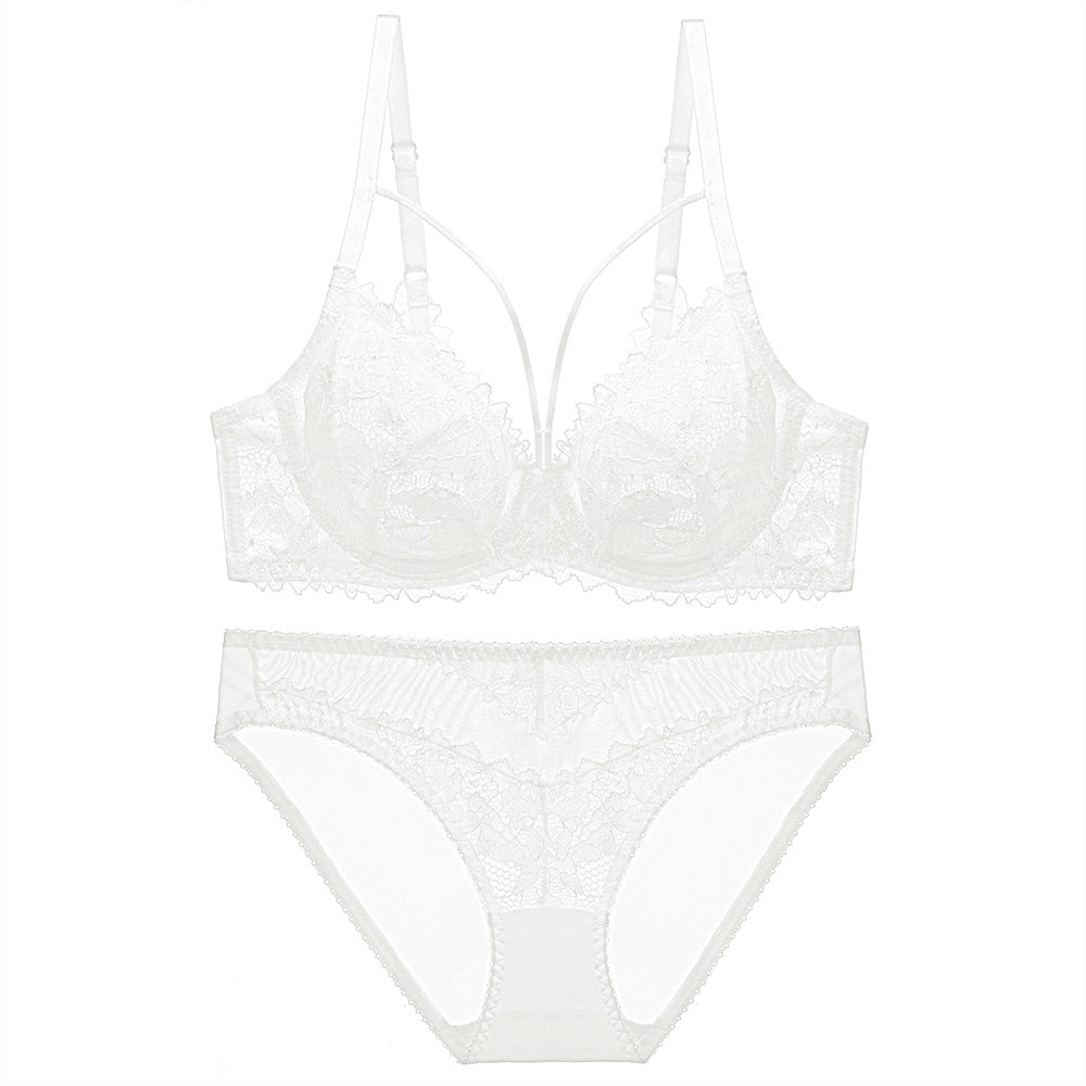 Women’s Sexy Lace Bra Set – Thin, Transparent, Sponge-Free Design