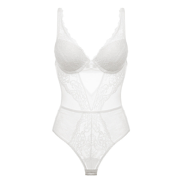 Sheer Lace Sexy Bodysuit – French Style Tight-Fit Lingerie