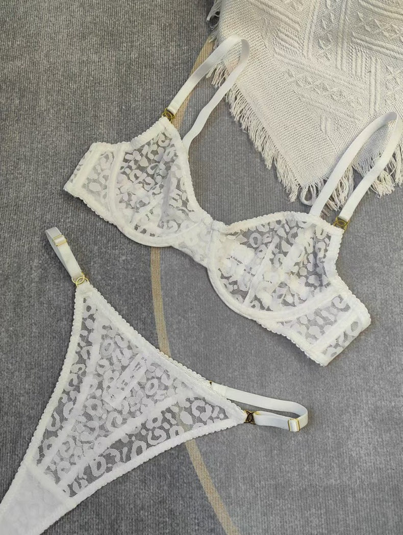 New Ultra-Thin Sheer Mesh Jacquard Bra Set – Sponge-Free Sexy Lingerie