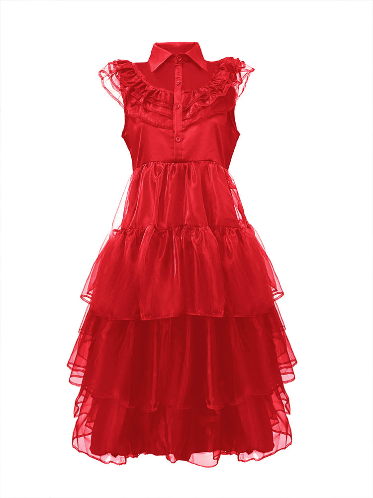 Halloween Bride Tiered Layered Mesh Costume Dress Set