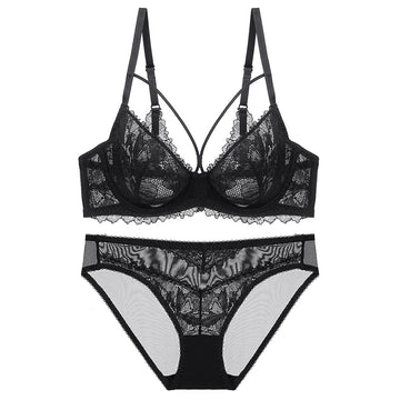 Lace Bra Set – Thin, Transparent, Sponge-Free Design