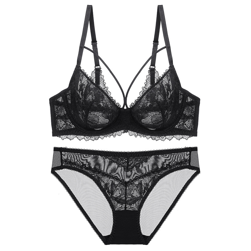 Women’s Sexy Lace Bra Set – Thin, Transparent, Sponge-Free Design
