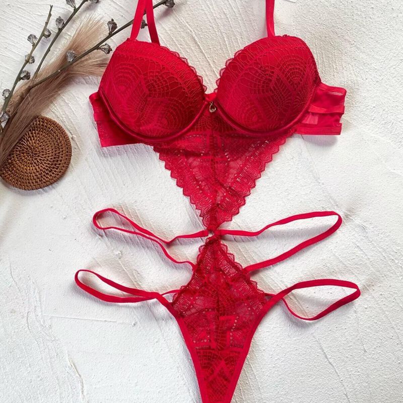 French Lace Bodysuit Lingerie – Pure Desire Shaping Sleepwear for Women