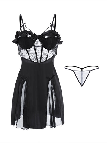 Satin Underwire Babydoll & Robe Set