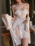 Satin Underwire Babydoll & Robe Set