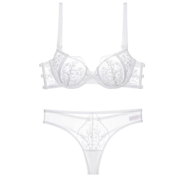 French Embroidered Lace Bra Set