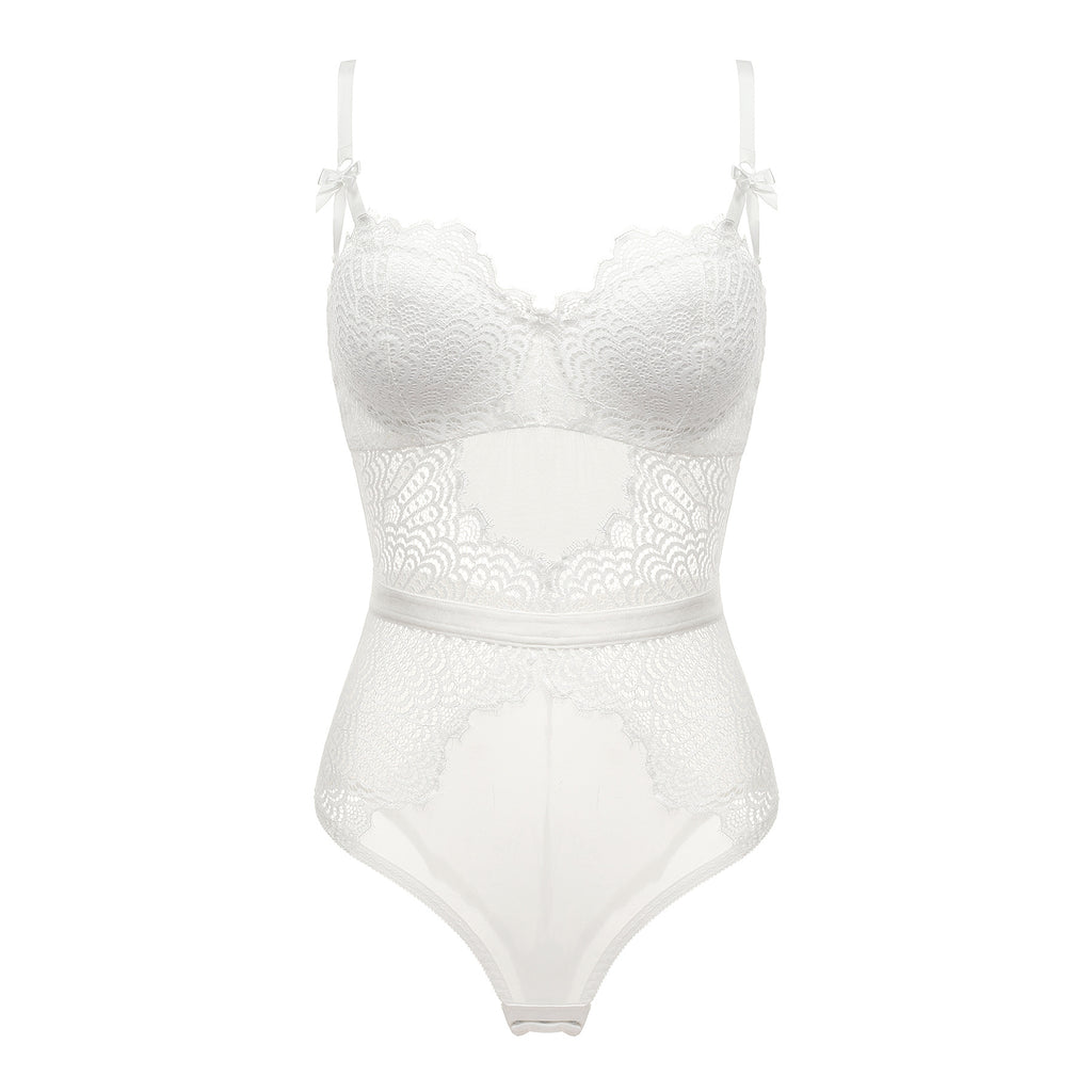 Sexy Lace Bodysuit with Built-in Bra – Push Up, Shaping & Breathable Lingerie