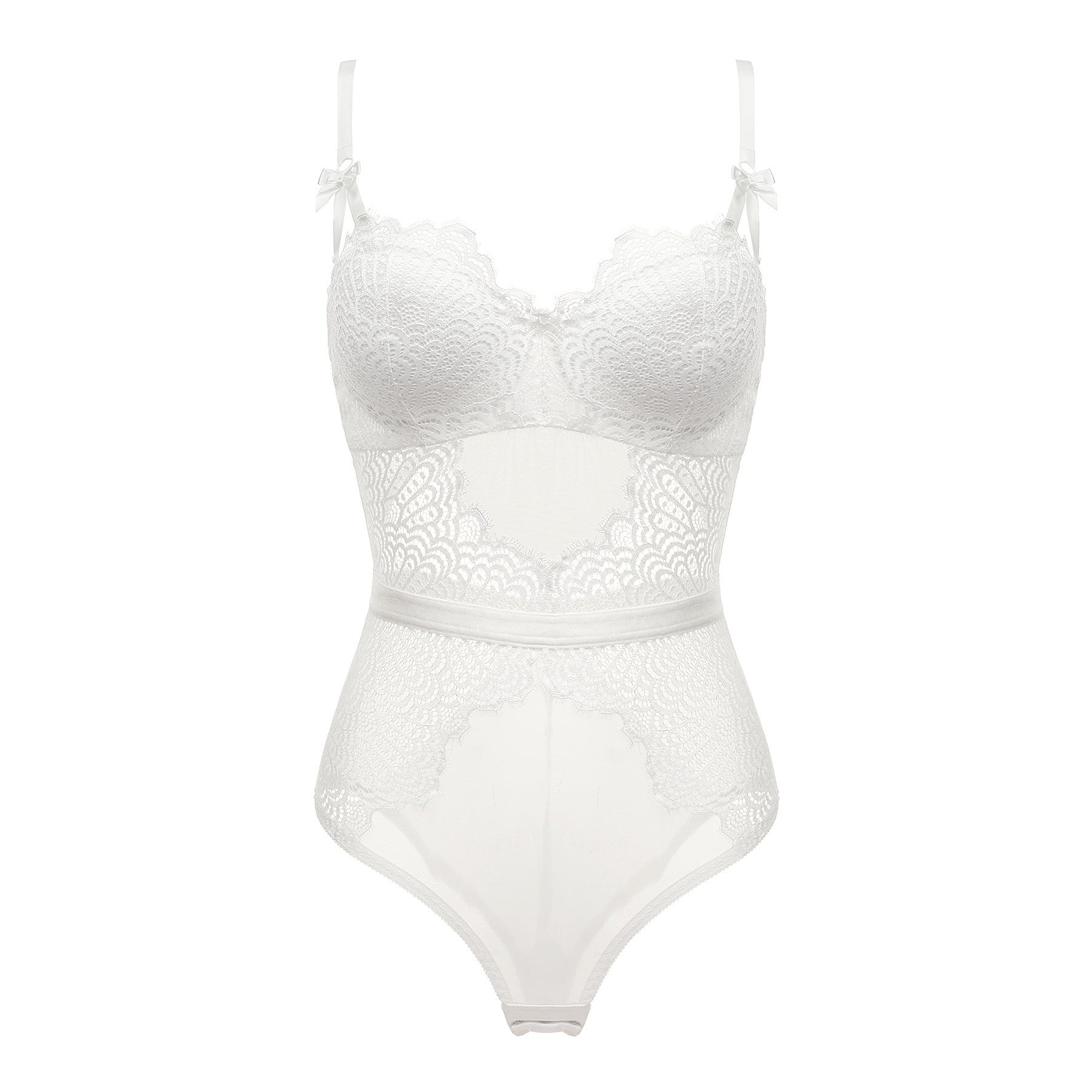 Sexy Lace Bodysuit with Built-in Bra – Push Up, Shaping & Breathable Lingerie