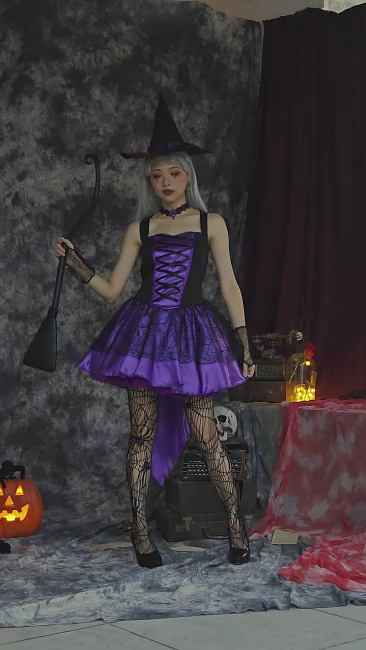 Spiderweb Witch Halloween Costume Set