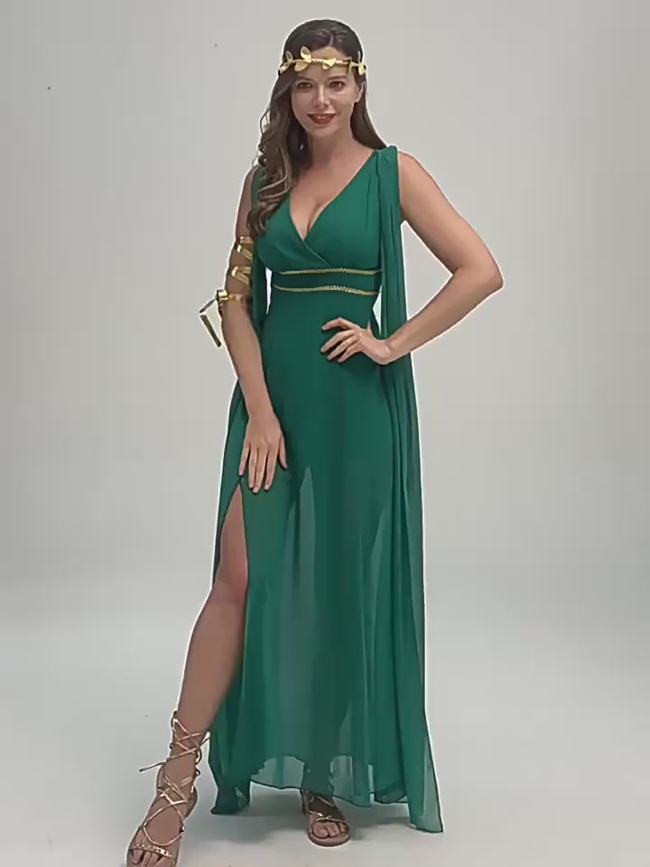 Teal Greek Goddess Halloween Costume Set